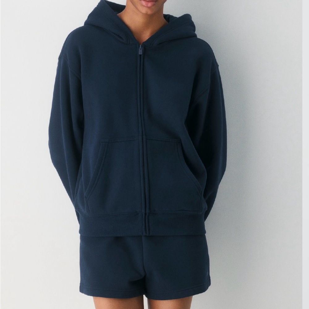 Aritzia TNA cozy sweat fleece hoodie and shorts set